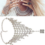 Boho Inspired Silver Bracelet And Anklet