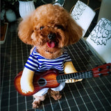 *Hot! Funny Rockstar With Guitar Costume For Dogs and Cats